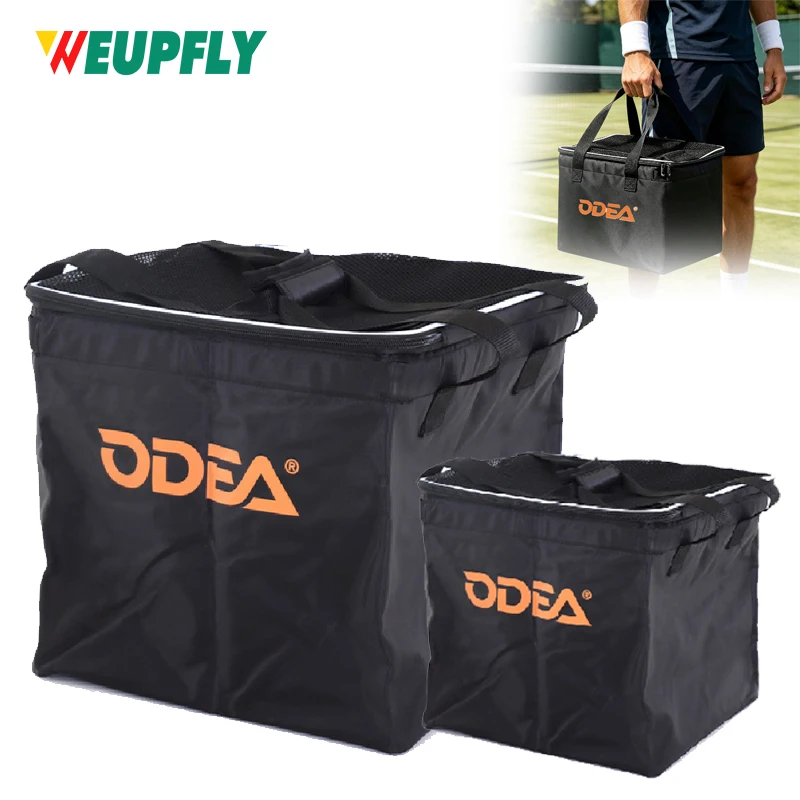 1PCS Professional Tennis & Pickle Ball Hopper Holds 160/80 Balls, Foldable Portable Compact & Lightweight Zippered Pocket Carry
