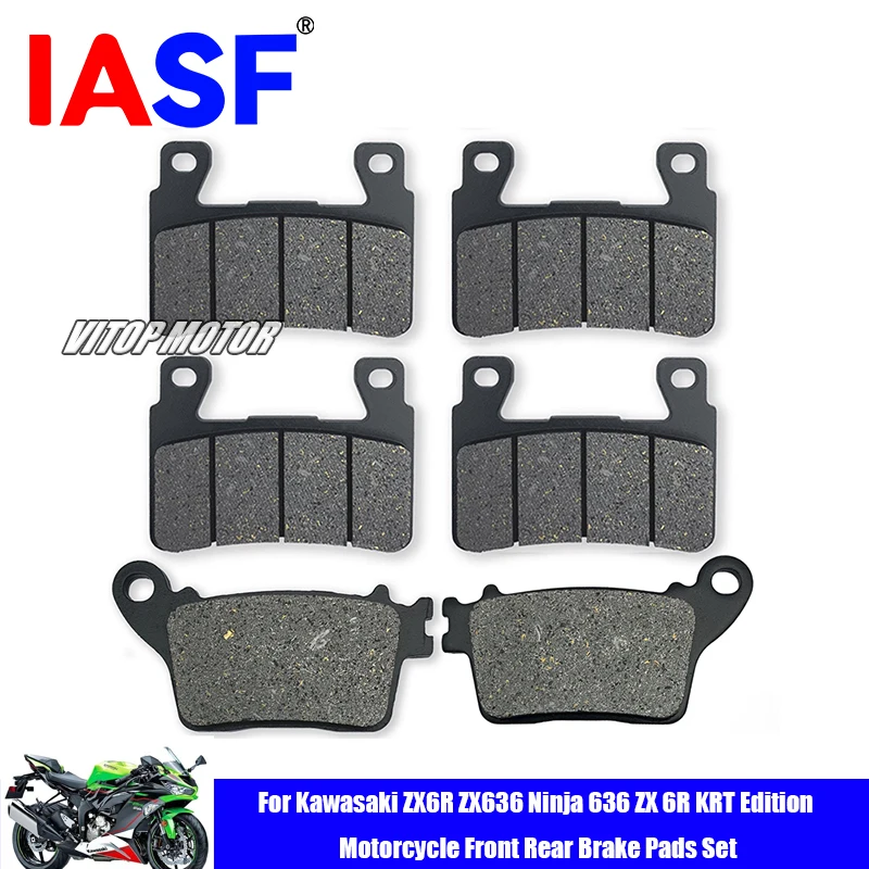 For Kawasaki ZX6R ZX636 Ninja 636 ZX 6R KRT Edition Motorcycle Front Rear Brake Pads Set