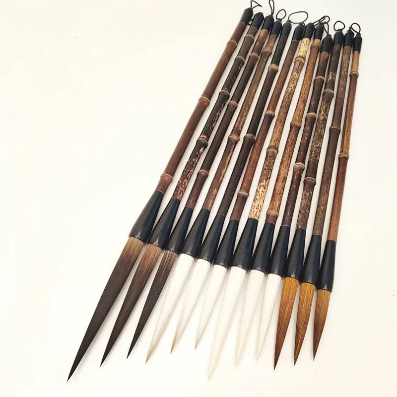 3pcs Calligraphy Brush Caligrafia Woolen Mixed Hair Brush Pen Chinese Painting Line Hook Long Hair Writing Tinta China