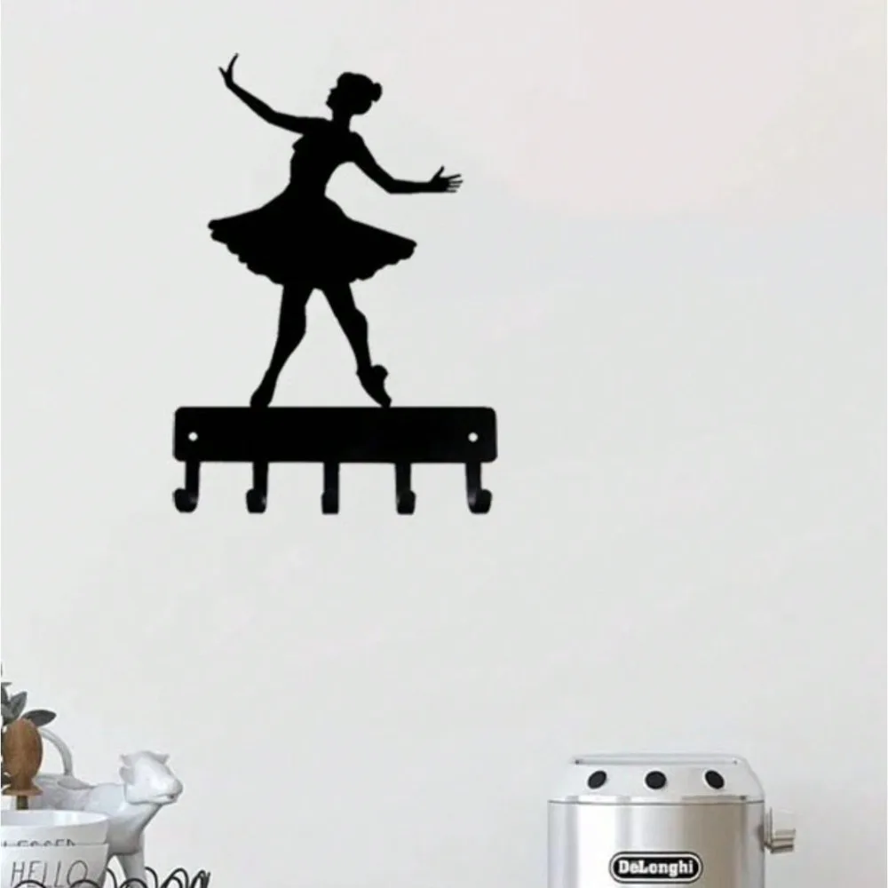 قطعة واحدة من خطاف تزيين المنزل من راقصة الباليه، خطاف تخزين معدني متعدد الوظائف مثبت على الحائط، مناسب لمدخل غرفة نوم المطبخ