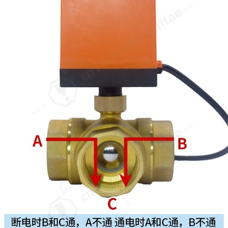 L Type Copper Electric Ball Valve Soft Seal Water Flow Valve for Fan Coil Floor Heating Solar Water Heater Pipeline Control