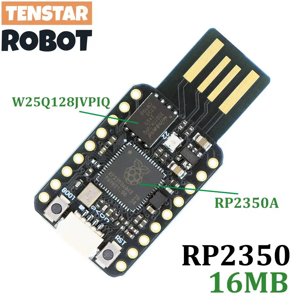 TENSTAR RP2350-USB 16 MB Flash Mini Development Board Module Dual-Core RP2350A Chip 520 KB SRAM Voor Raspberry Pi PICO2