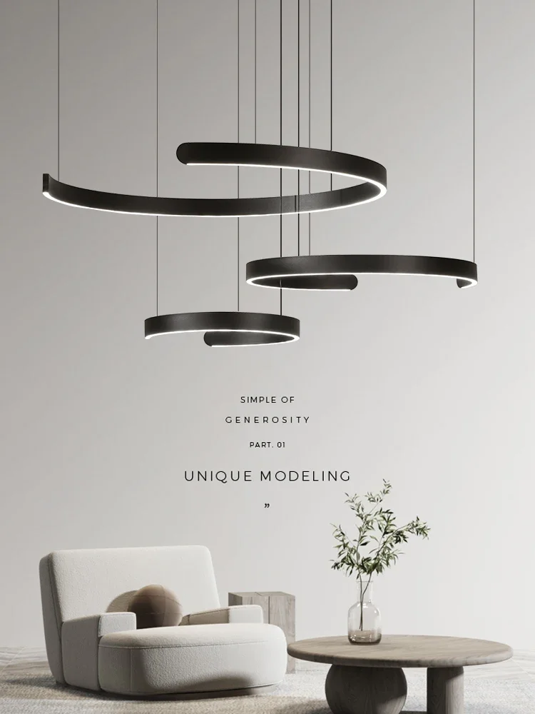

Nordic living room chandeliers modern minimalist semi-circular LED pendant light dining room light bedroom lighting fixtures