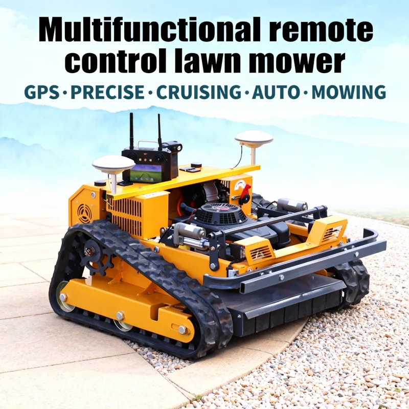 

Индивидуальная газонокосилка-робот с нулевым вращением — самоходный пульт дистанционного управления с GPS-оборудованным управлением и резиновыми направляющими