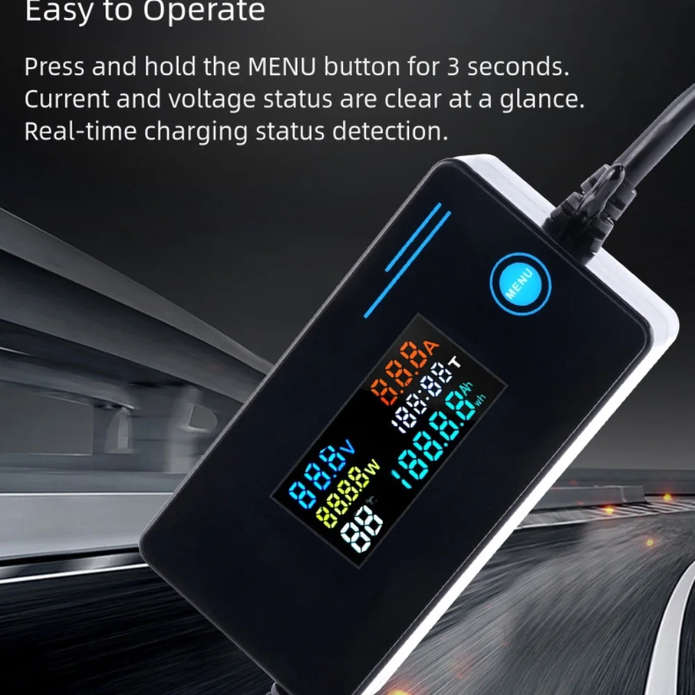Car Charger Tester Current Meter Battery Voltage Testing Intuitive Display Interface For Electric Vehicle Battery