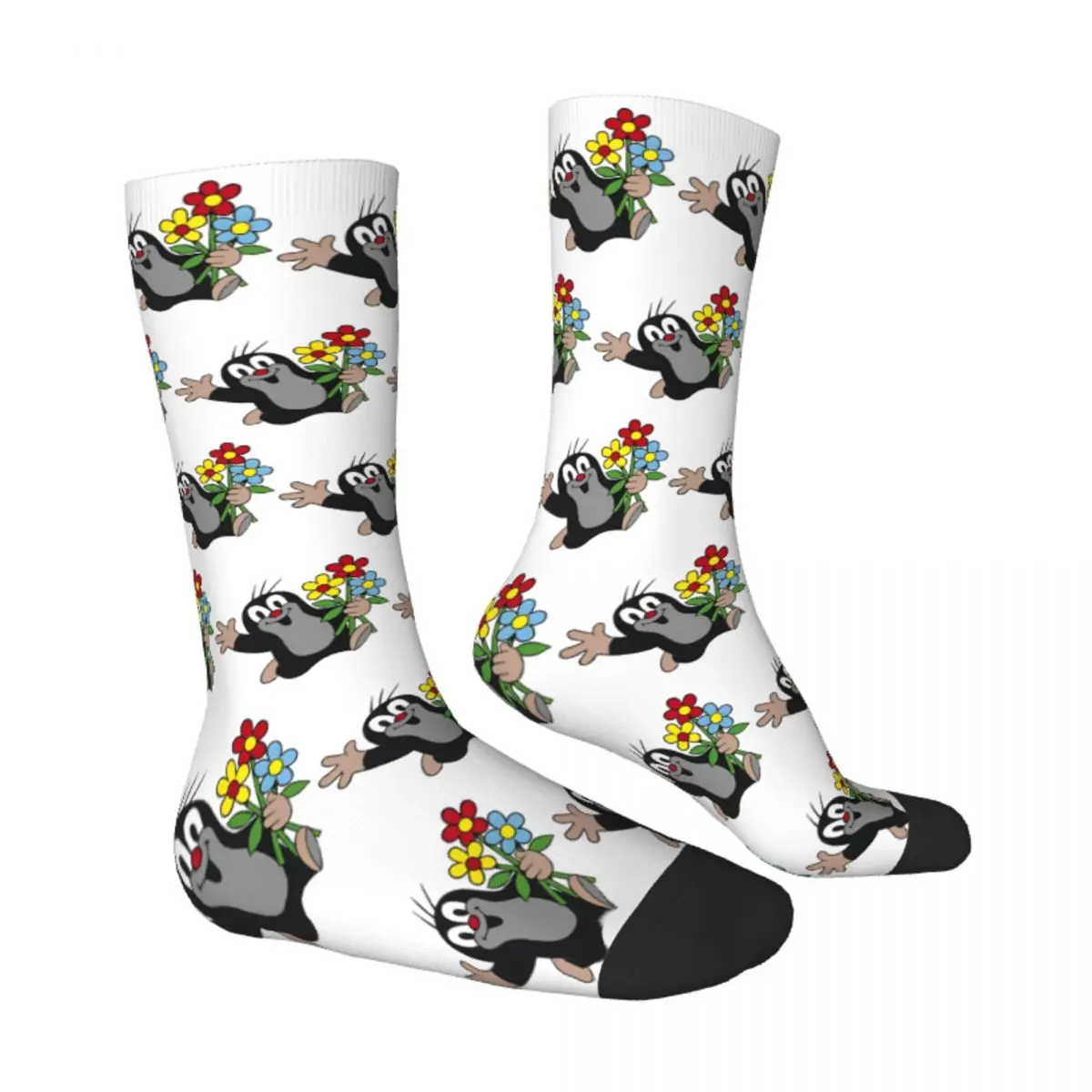 The Little Mole Socks Spring Krtek flower Stockings Retro Unisex Men Soft Breathable Socks Pattern Skateboard Anti-Slip Socks