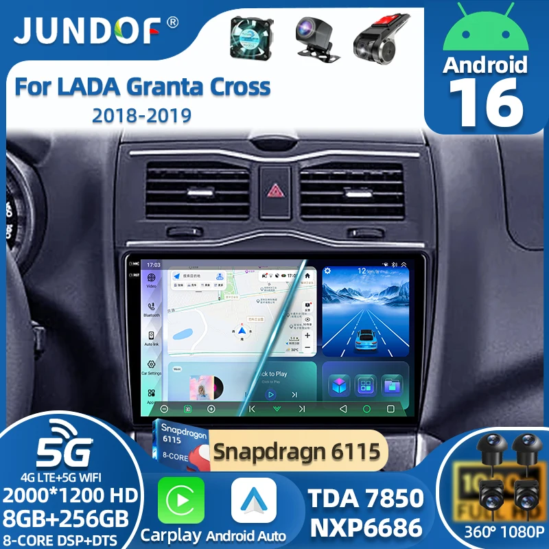 Android 16 Car RadioFor LADA BA3 Granta Cross 2018-2019 Navigation Carplay Multimedia Vide Player 2din Stereo Speaker Head Unit