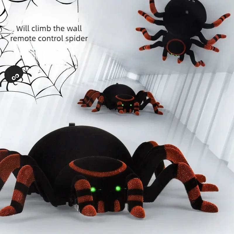 Crawling Spider 2.4G RC Toys Electric Light with Sound Effects Simulation Land Climbing Wall Dual Mode Remote Control Toys