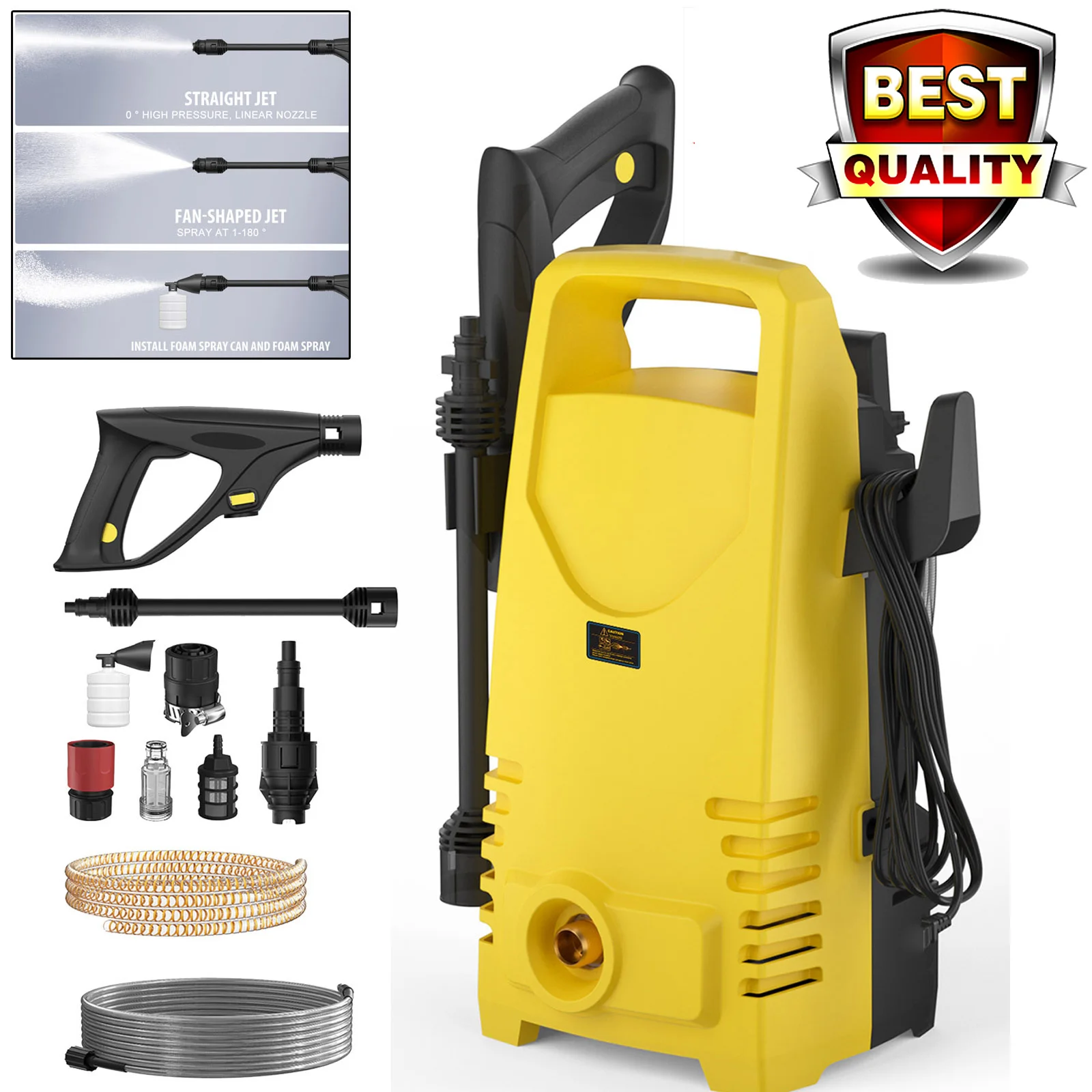 Powerful Electric Pressure Washer High Jet Water Patio Car Cleaner for Garden Home, 5L/min, 7m Outlet Pipe