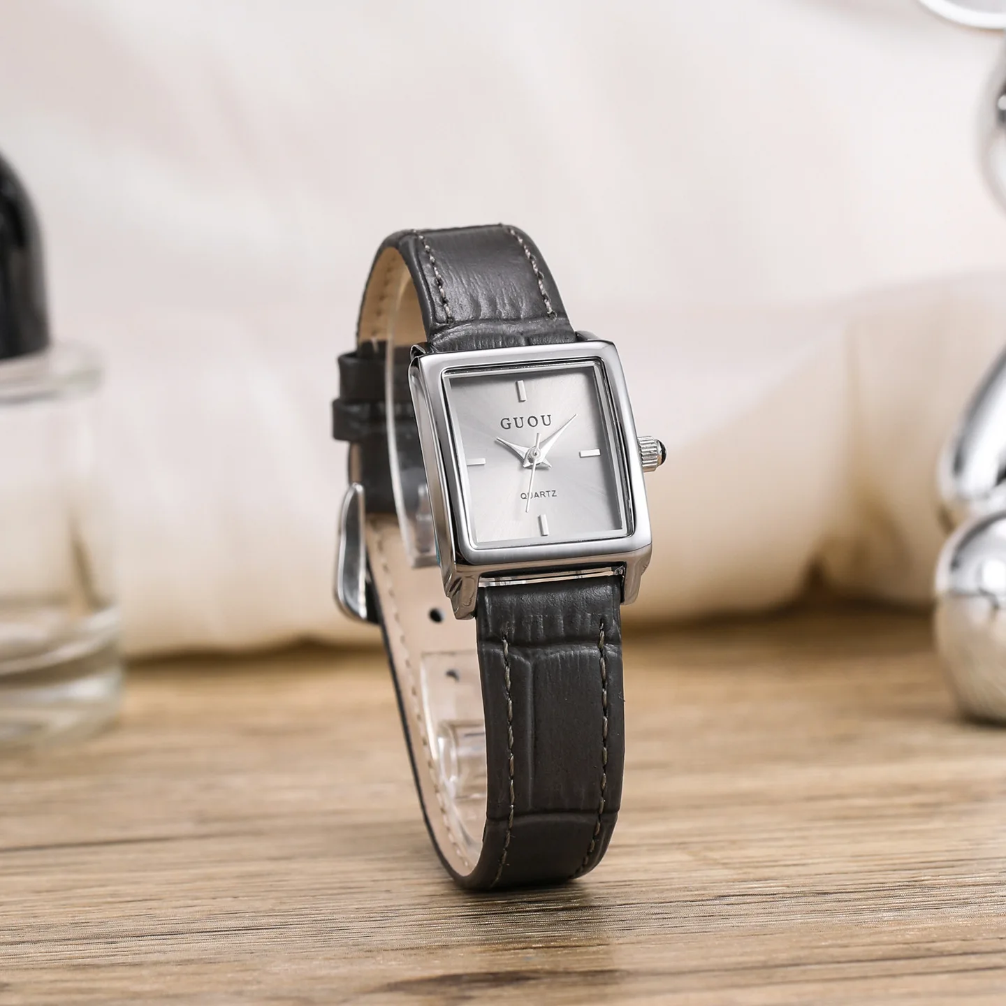 New Women'S Watch, Small Square Dial, Compact And Simple Design, Elegant Steel Band, Quartz Movement. A Perfect Gift For Women.
