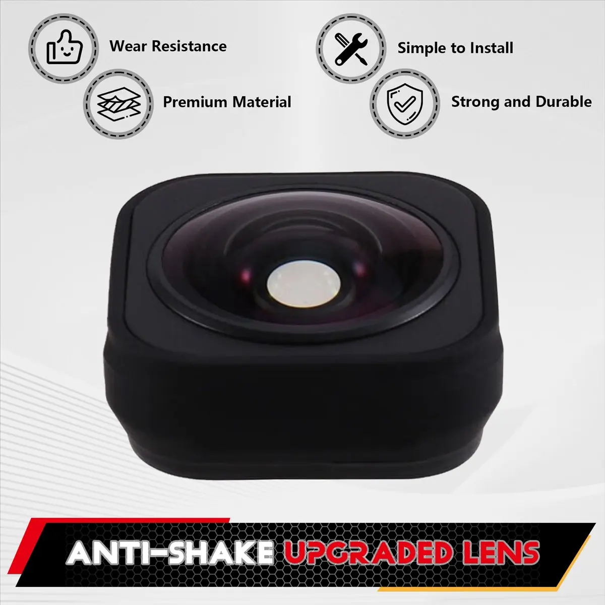 Anti-Shake Upgraded Lens for 10 9 Max Smooth Wide-Angle 155D FOV Replacement Lens Camera Accesories