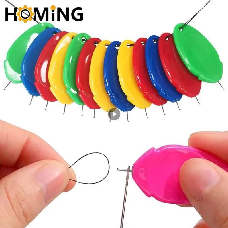 10pcs Elderly Guide Needle Threader Automatic Easy Device DIY Hand Machine Sewing Thread Punch Stitch Handmade Accessory Tool