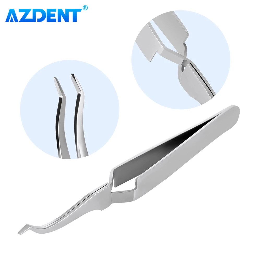 AZDENT Dental Buccal Tube Tweezers 13.5cm Orthodontic Buccal Tubes Instruments Tweezer Plier Teeth Care Dentistry Tools