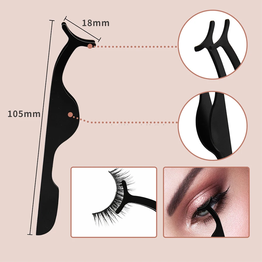 Zweifarbiger Griff Curling Wimpernclip Künstlicher Wimpernassistent Augenbrauentrimmer Stahlnadel tragbar – Detail 9