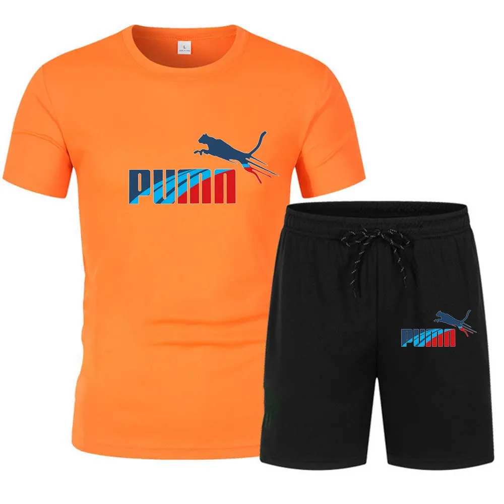 Men's sports suit, short sleeved T-shirt and summer sports shorts, two-pieceset, new 2024