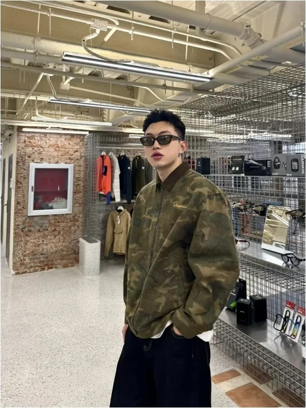 Large Size 300 Pou American Retro Camouflage Workwear Jaet Men's Sli Outerwear Spring Autumn Military Sle Top