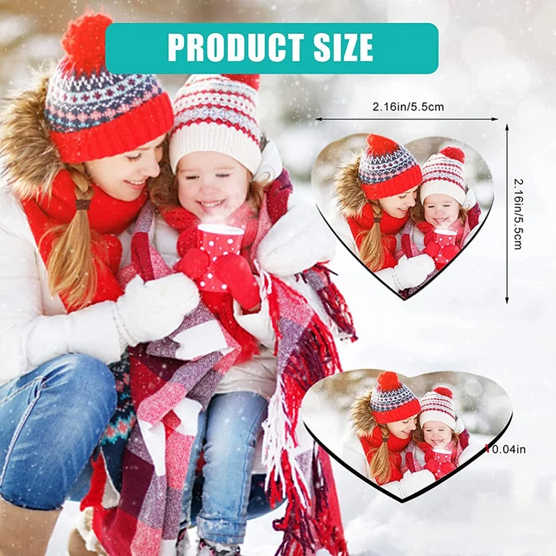 على شكل قلب مغناطيس التسامي الفراغات ، مغناطيس الثلاجة ، قلب الحب الأبيض ، ديكور باب الجدار ، الزفاف ، عيد الحب ، 30: 00