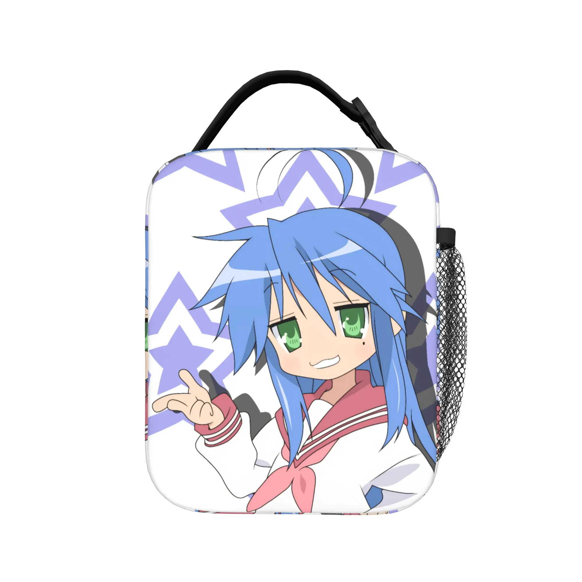 Lucky Star  Anime Insulated Lunch Bag Portable Izumi Konata Reusable Thermal Bag Tote Lunch Box School  Picnic Food Handbags