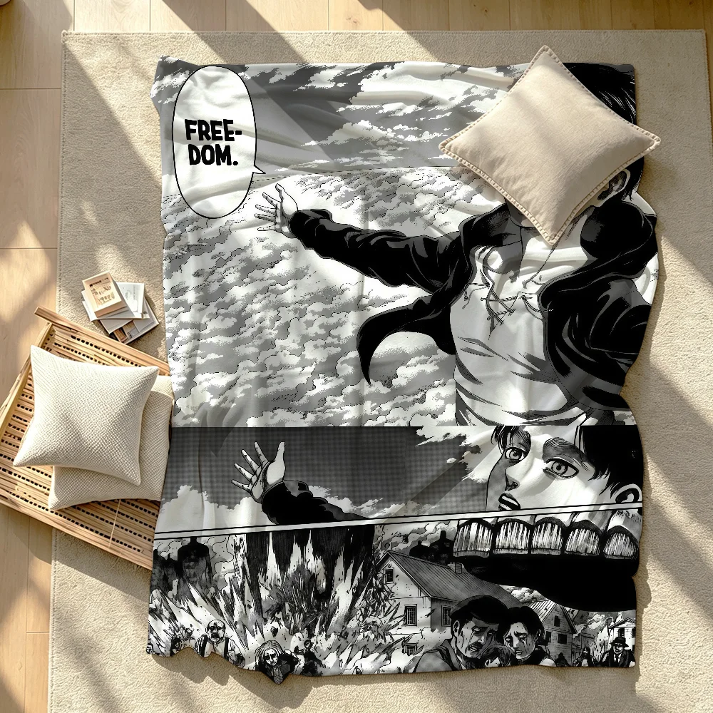 A-Attack on Titan Crest Blanket Soft Warm And Thick Perfect For Bedroom Living Room Bed Sofa Camping Picnic Office Gift