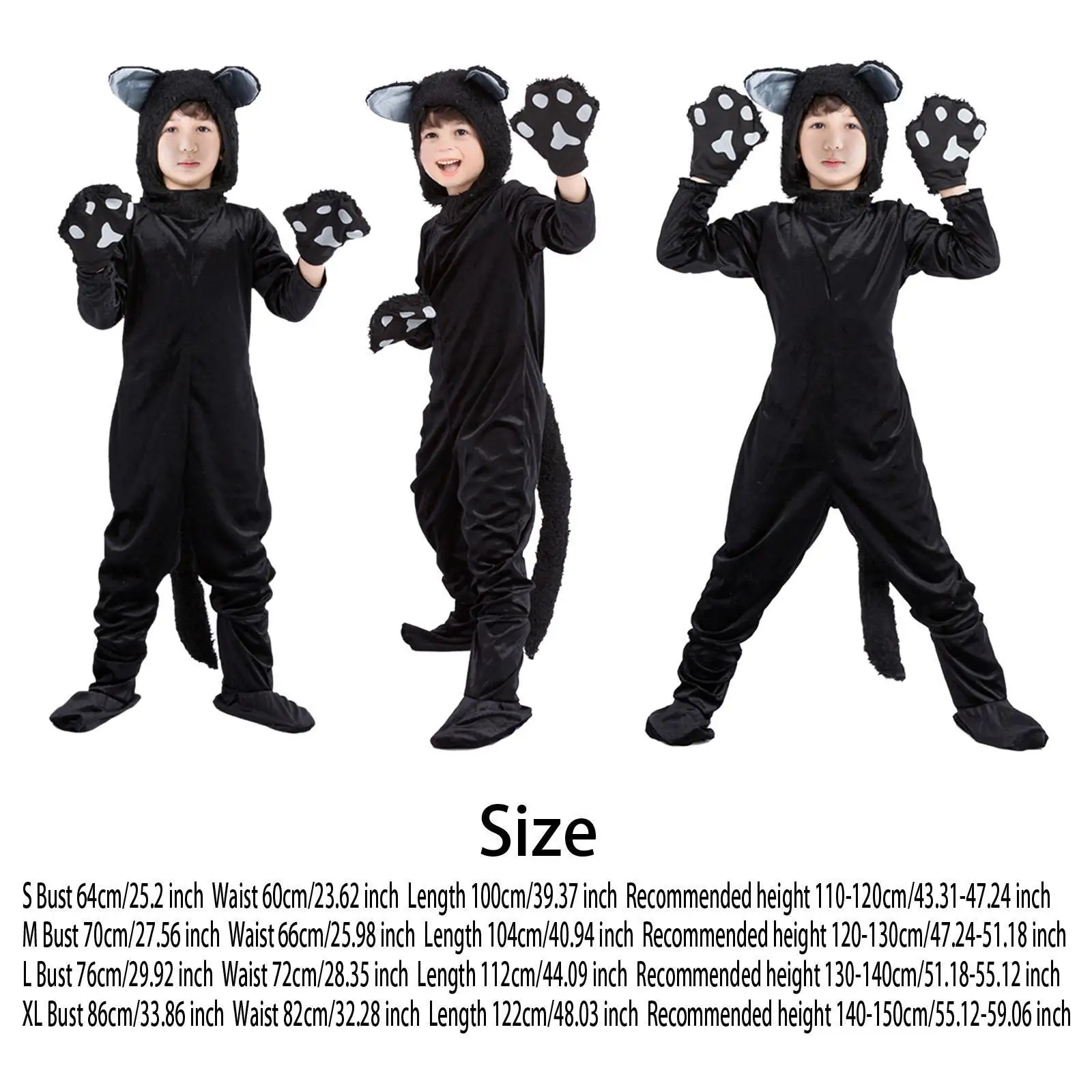 Kinder-Halloween-Kostüm, Cosplay, leicht, dekorativ, bequem, Kätzchen-Outfit