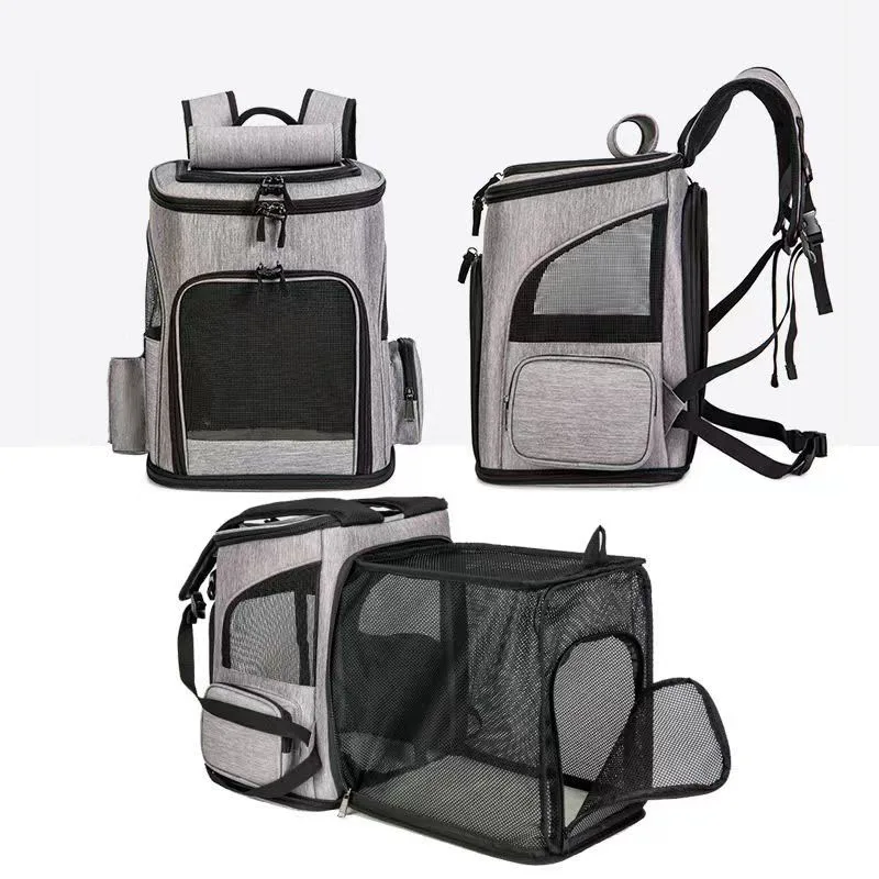 Breathable Pet Cat Carrier Backpack Foldable Pet Carrier Transport Travel Bag Expandable Large Capacity Creative for Cats Dogs