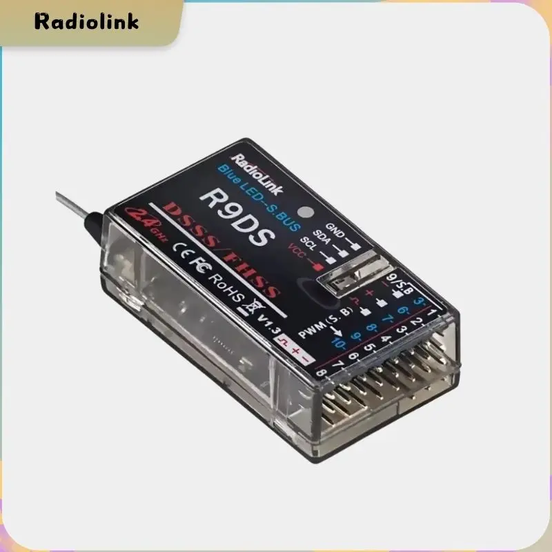 RadioLink-R9DS受信機,2.4g,9ch,dss,fhss,radiolink at9,at10送信機,rcマルチローターサポート,S-BUS