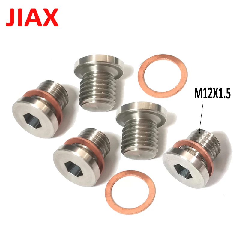 5PCS M12 Series Lambda Oxygen Sensor Blanking Plug With Copper Gasket Car Bung General Type of Oil Drain/Sealing Plug