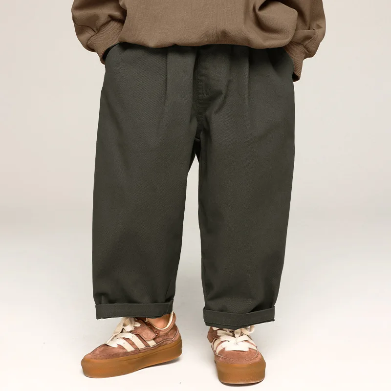 Spring Children Boys Casual Pants Loose Kids Boy Solid Trousers Elastic Wiast Infant Babys Boy Carrot Pants Little Boys Trousers