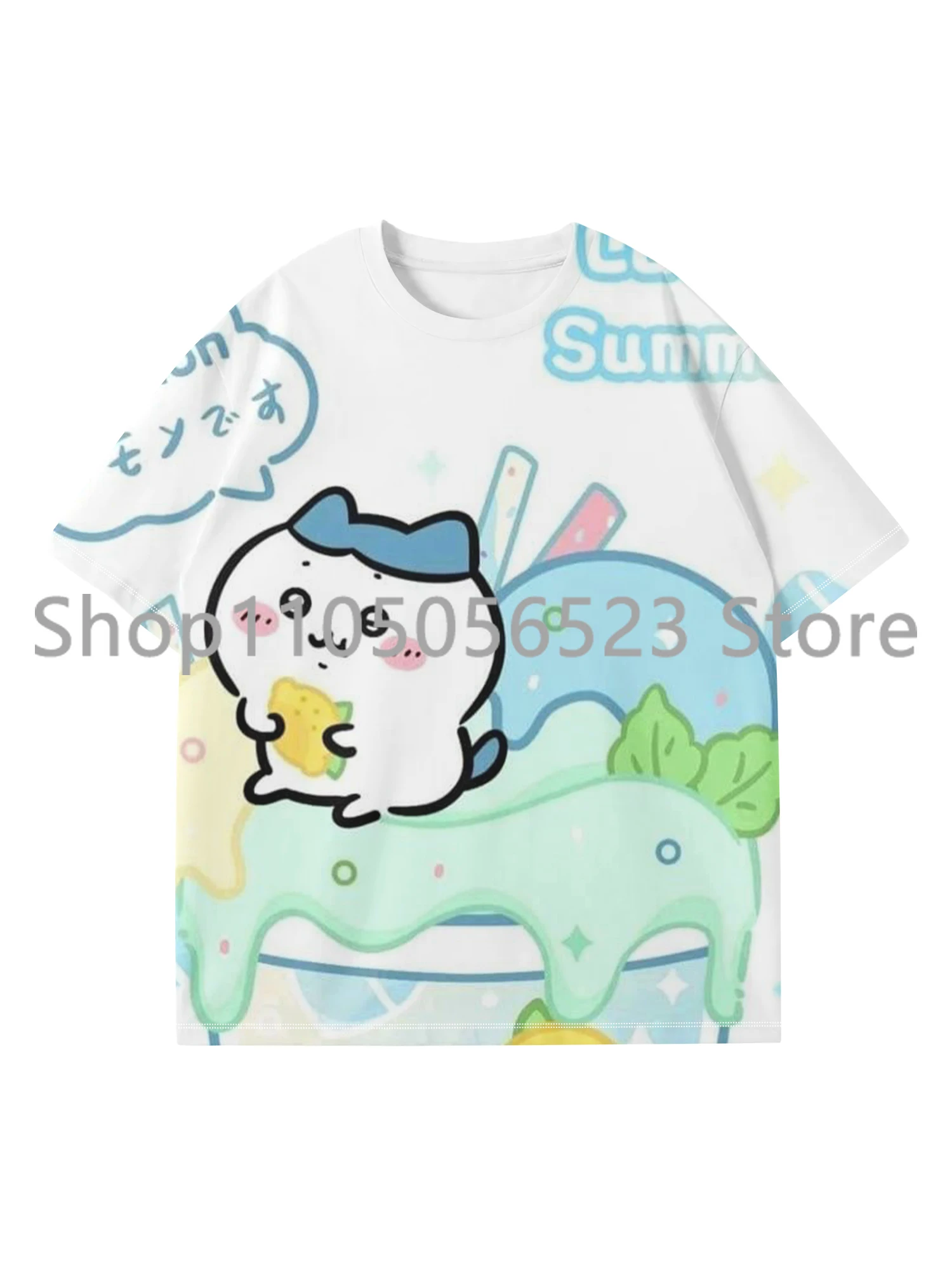 

2025 Miniso Chiikawa, детская, с 3D принтом, для взрослых, с короткими рукавами, летняя хлопковая повседневная спортивная быстросохнущая футболка для мальчиков