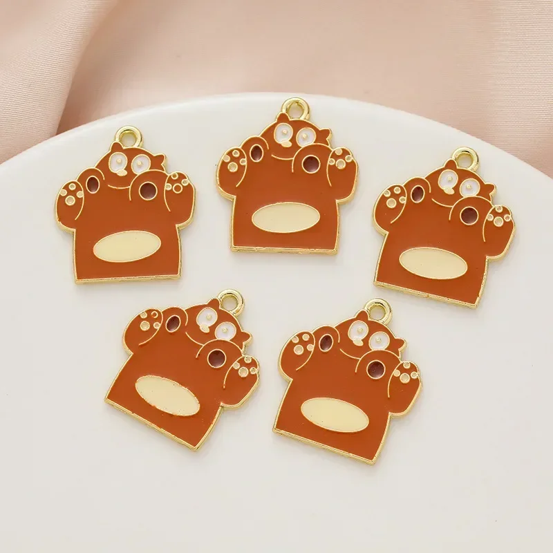 10pcs Cartoon Animal Alloy Charm Necklace Fox Bear Panda Rabbit Pendants Jewelry Crafts Wholesale