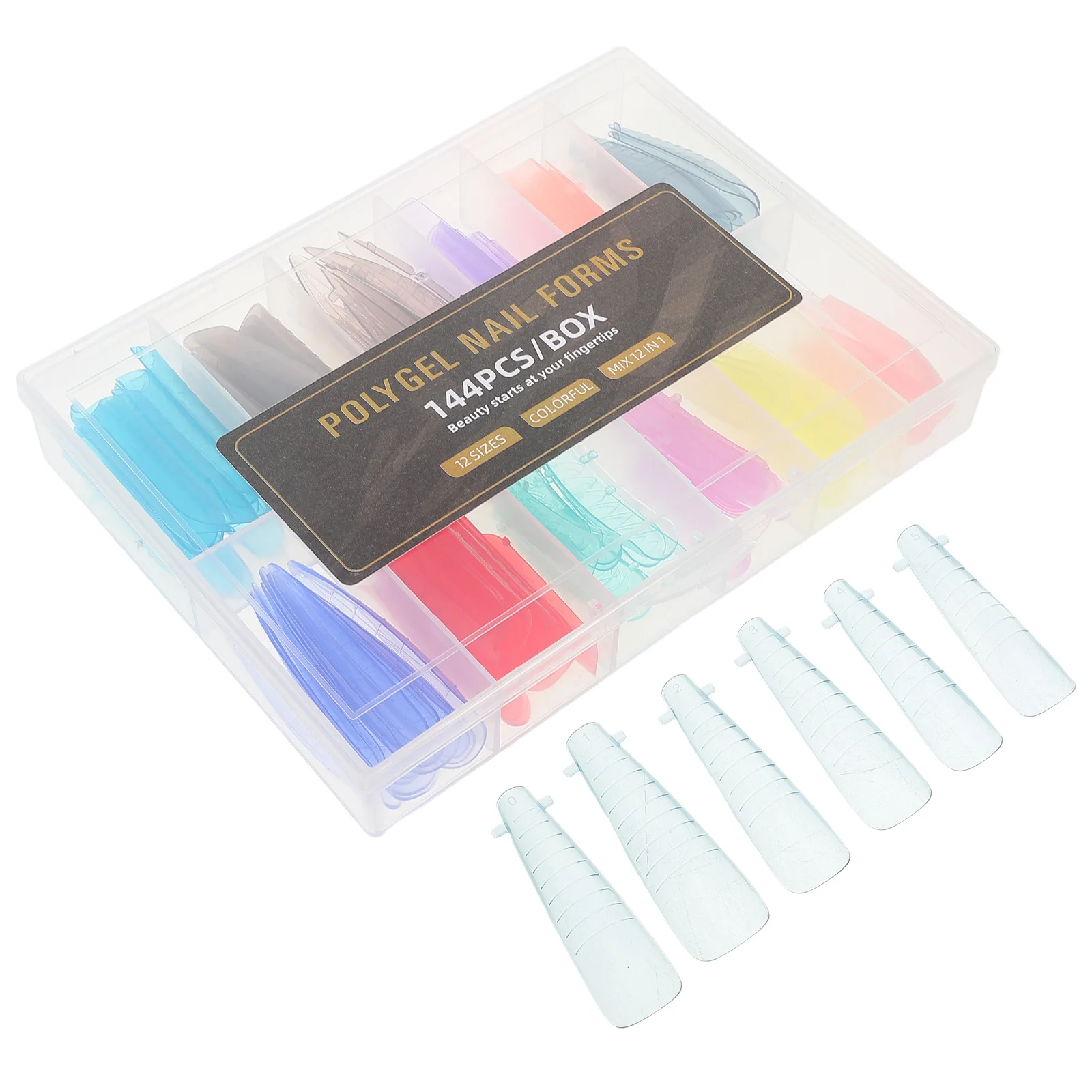 144 pièces pointes d'extension d'ongles Macaron variété de couleurs couverture complète carré prés-en-formes ongles artificiels bricolage Extension d'ongles à la maison