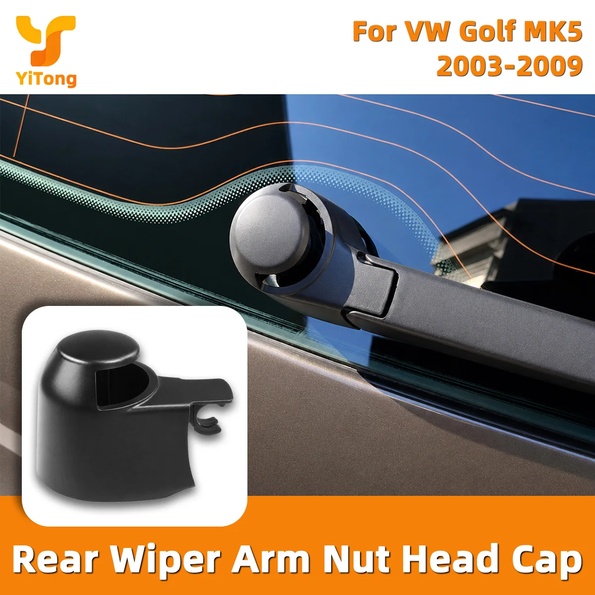 Yitong 1/2/5PCS Car Rear Wiper Arm Base Cover Switch Cap 6Q6955435, Fit For VW Caddy Golf Passat Polo Transporter Tiguan Touran