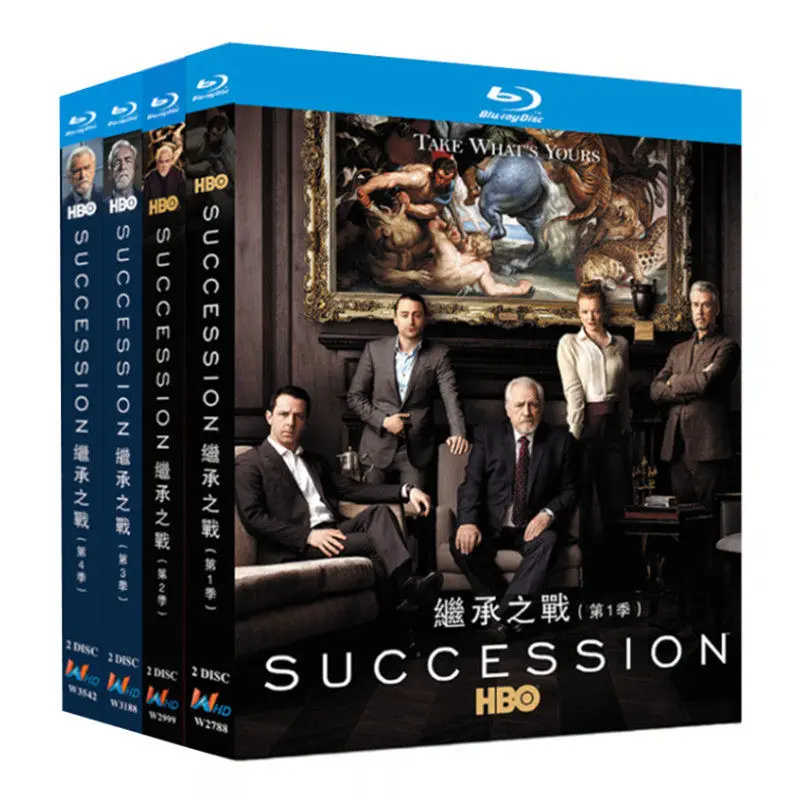 

Blu-ray Ultra HD TV Series Succession Seasons 1–4 BD Discs Box Set with English and Traditional Chinese Subtitles