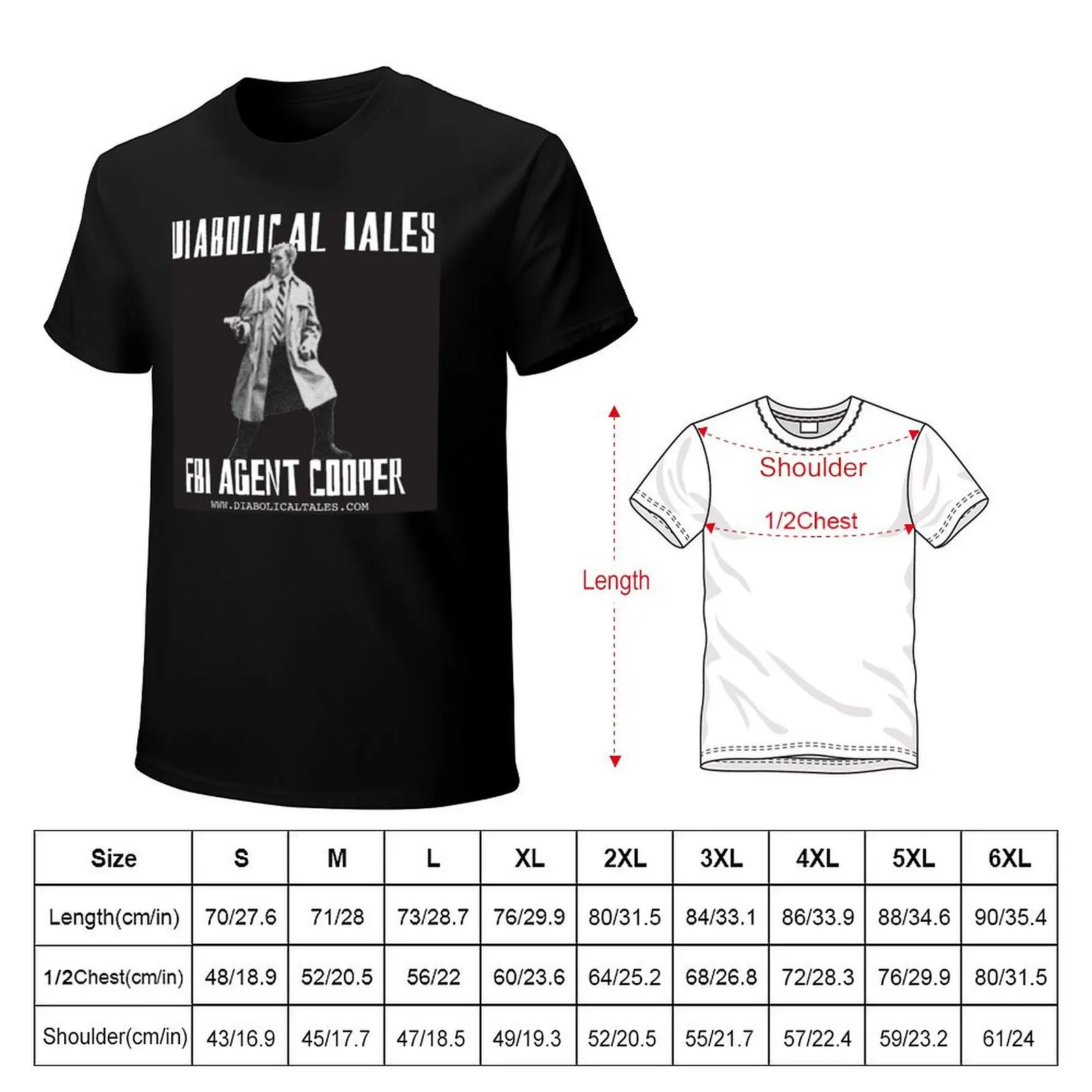 DIABOLICAL TALES FBI AGENT COOPER T-Shirt High Elasticity Sports Tee Shirt