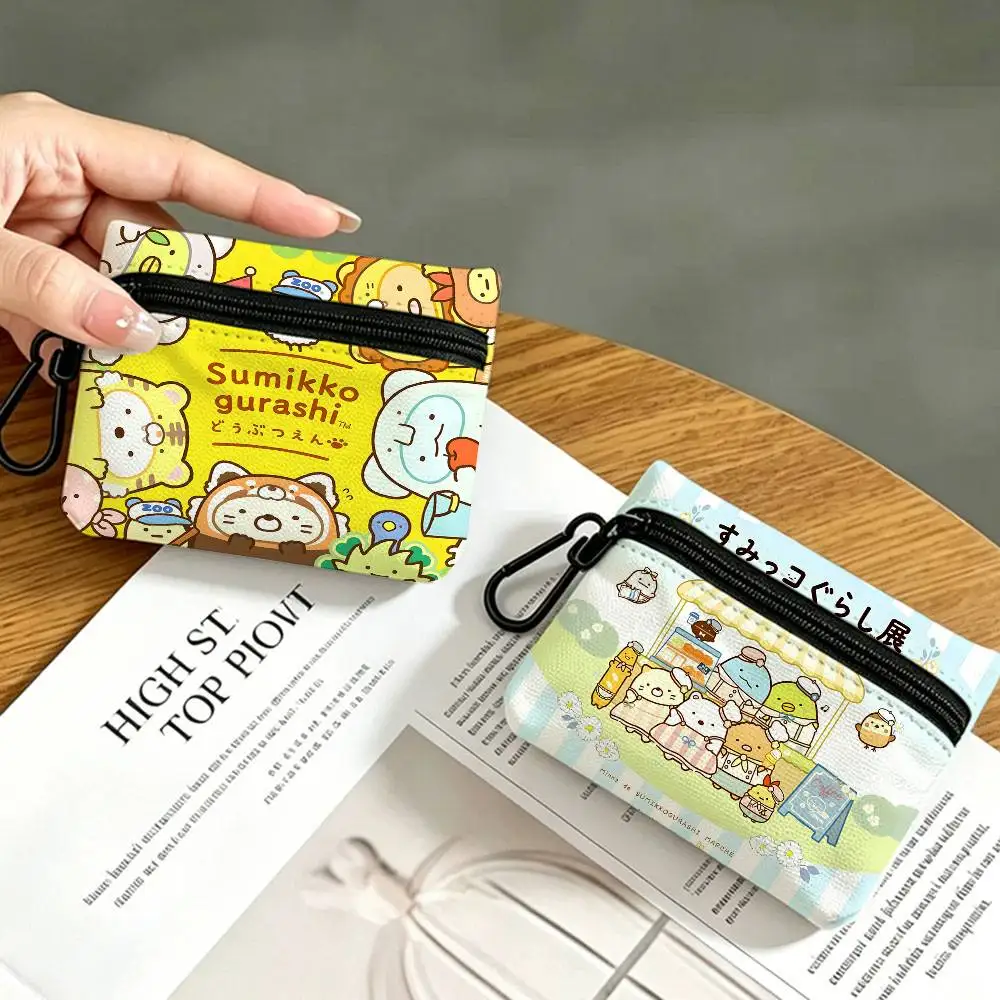 Cartoon S-Sumikko Kawaii G-Gurashi Wear-Resistant Oxford Cloth Coin Purse Portable Backpack Hanging Card Storage Bag