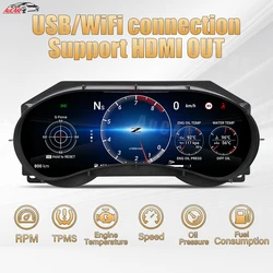 AuCar Linux Instrument Cluster LCD Digital Cluster Dashboard Instrument Meter Screen For Infiniti Q50 Q60 2014-2019 12.3 Inch