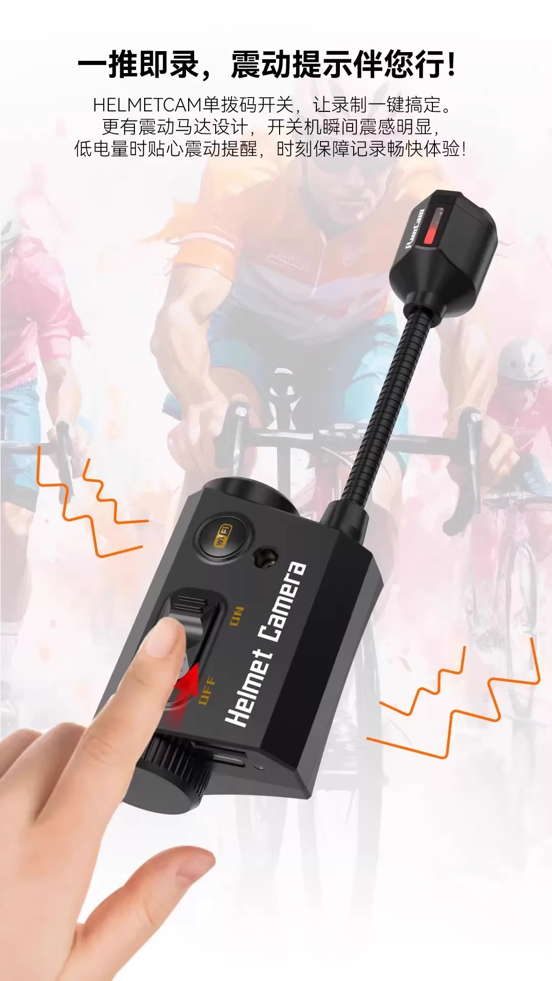 RunCam-helmcamera; op het hoofd gemonteerde camera; recorder; lange levensduur; ingebouwde WIFI; 90-graden.