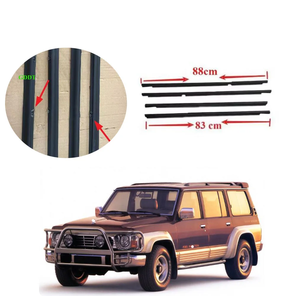 Glass Window Line Black for Nissan GQ Patrol Y60 1989-1998 1 Set