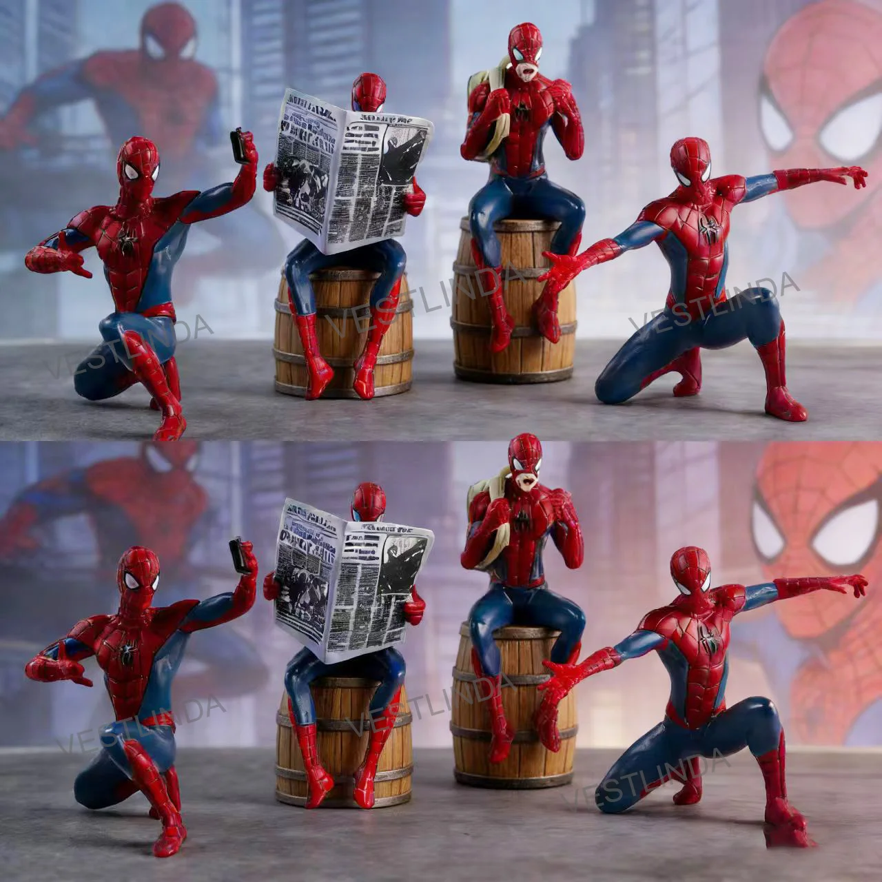 Superhero Mini Ornaments 7-9 cm Spiderman Model Toy Action Collection Statue Classic Movies Portable Desktop Decoration Fun Toys