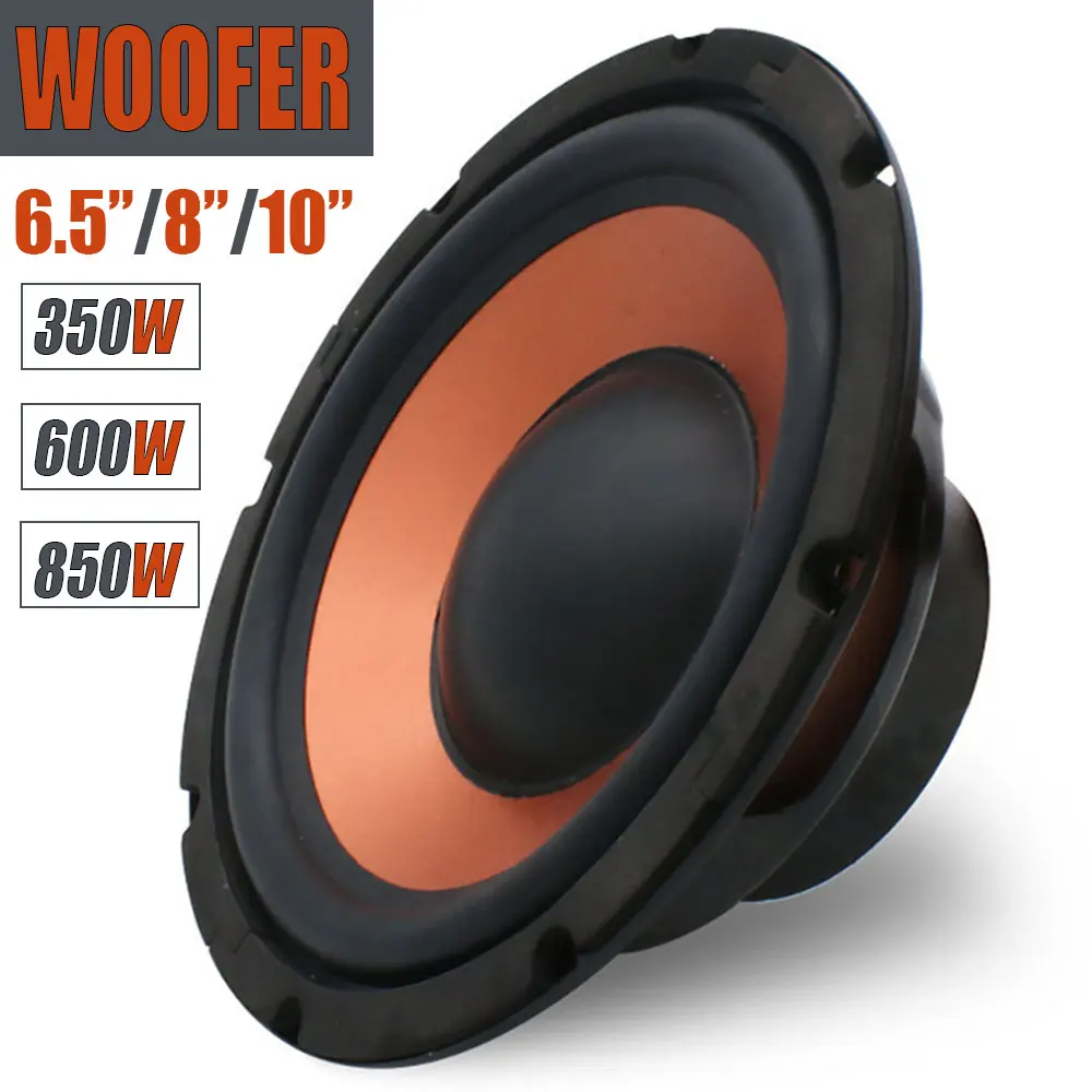 1 Pc Car Bass Woofer Speaker 6.5/8/10 Inch High Powered Subwoofer with 350W/600W/850W Max Power 4 Ohm for Car Stereo Refit