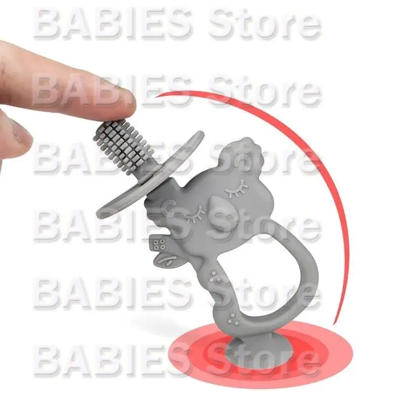 

C9GB Koala Shaped Baby Teething Toy Infant Training Toothbrush with Suction Base