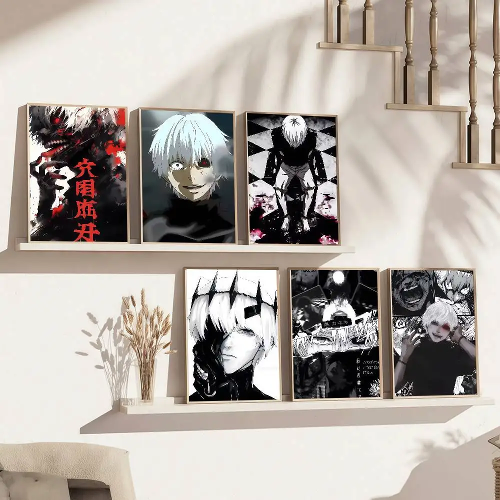 Anime T-Tokyo Ghoul Cooles Poster, klassischer Wandkunst-Leinwanddruck, geeignet für Zuhause, Wohnzimmer, Raumdekoration, Gemälde