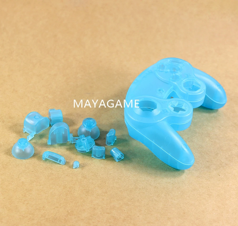 1 комплект, прозрачный чехол с полным корпусом и кнопками для Nintendo NGC, прозрачный защитный чехол с ручкой для игр для NGC