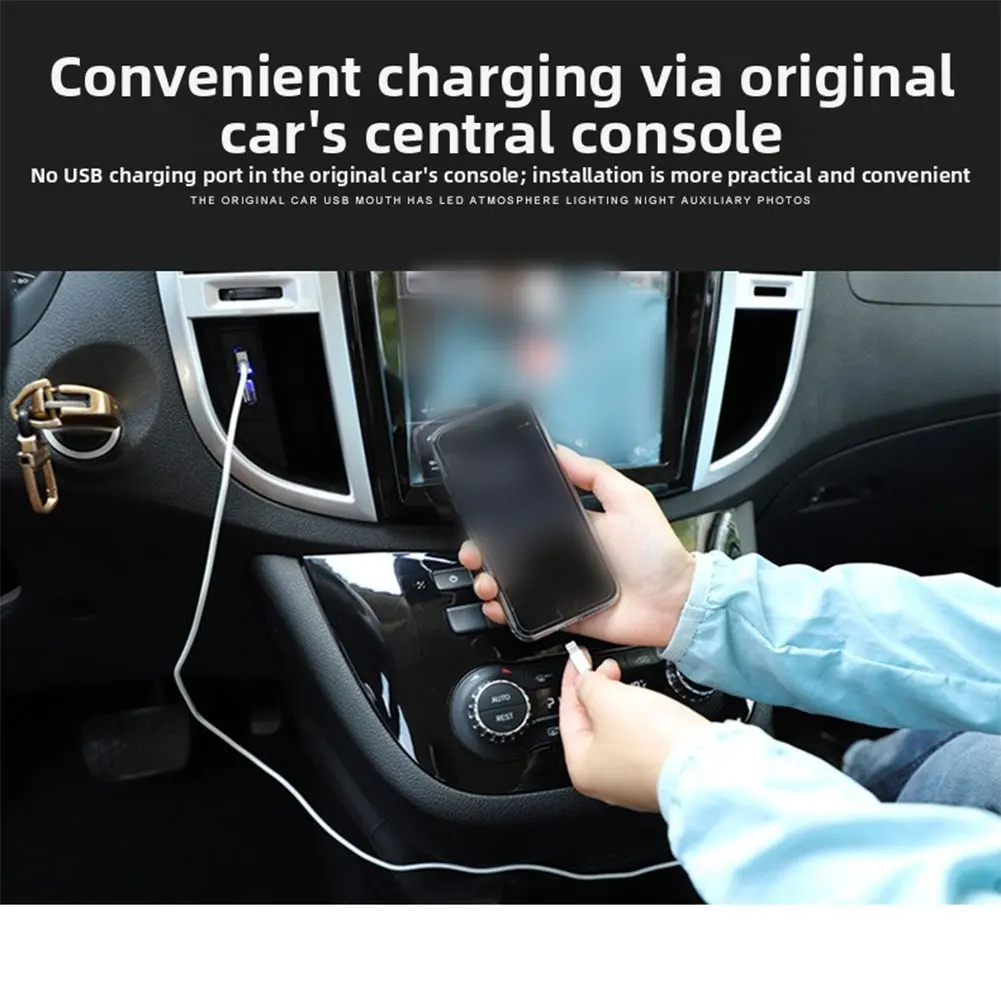 For Mercedes Vito 2016-2020 Car Center Console USB Charger Interface 2.4A Fast Charging Sleek Black Design
