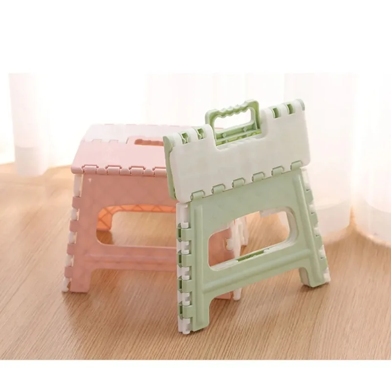 Plastic Folding Step Stool with Handle Portable Collapsible Small Foot Stool Bathroom Shower Sitting Stool Foldable Step Stools