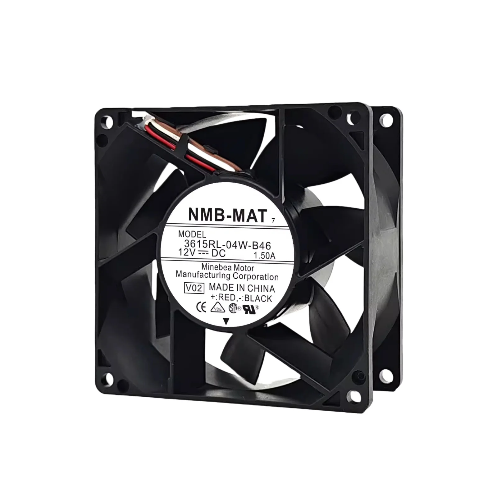 

NMB 3615RL-04W-B46 9CM (92mm) Waterproof DC Cooling Fan, 12V 1.50A, High Airflow, Long-Life Motor for Inverters, Industrial