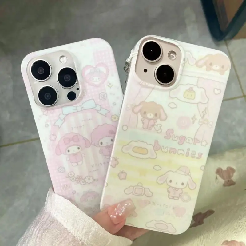 New Kawaii Cute Sugarbunnies Mymelody Piano Phone Case Iphone15/14Promax13/12/11 Dustproof Fall Prevention Case Gift for Girls