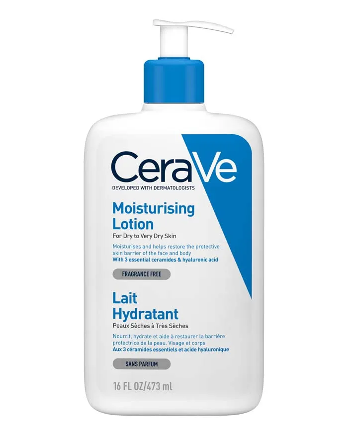 CeraVe Moisturising Lotion For Dry to Very Dry Skin, Fragrance Free Lait Hydratant 16 FL OZ (473ml)