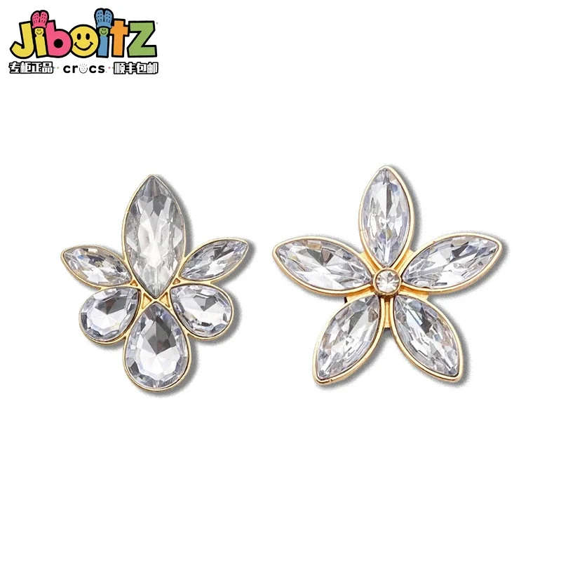 

Shiny Dianond Flower Metal Sheo Charms for Sandals Clogs Y2k Fashion Cartoon Pearl Diamond Shoe Decoration Kdis Gifts