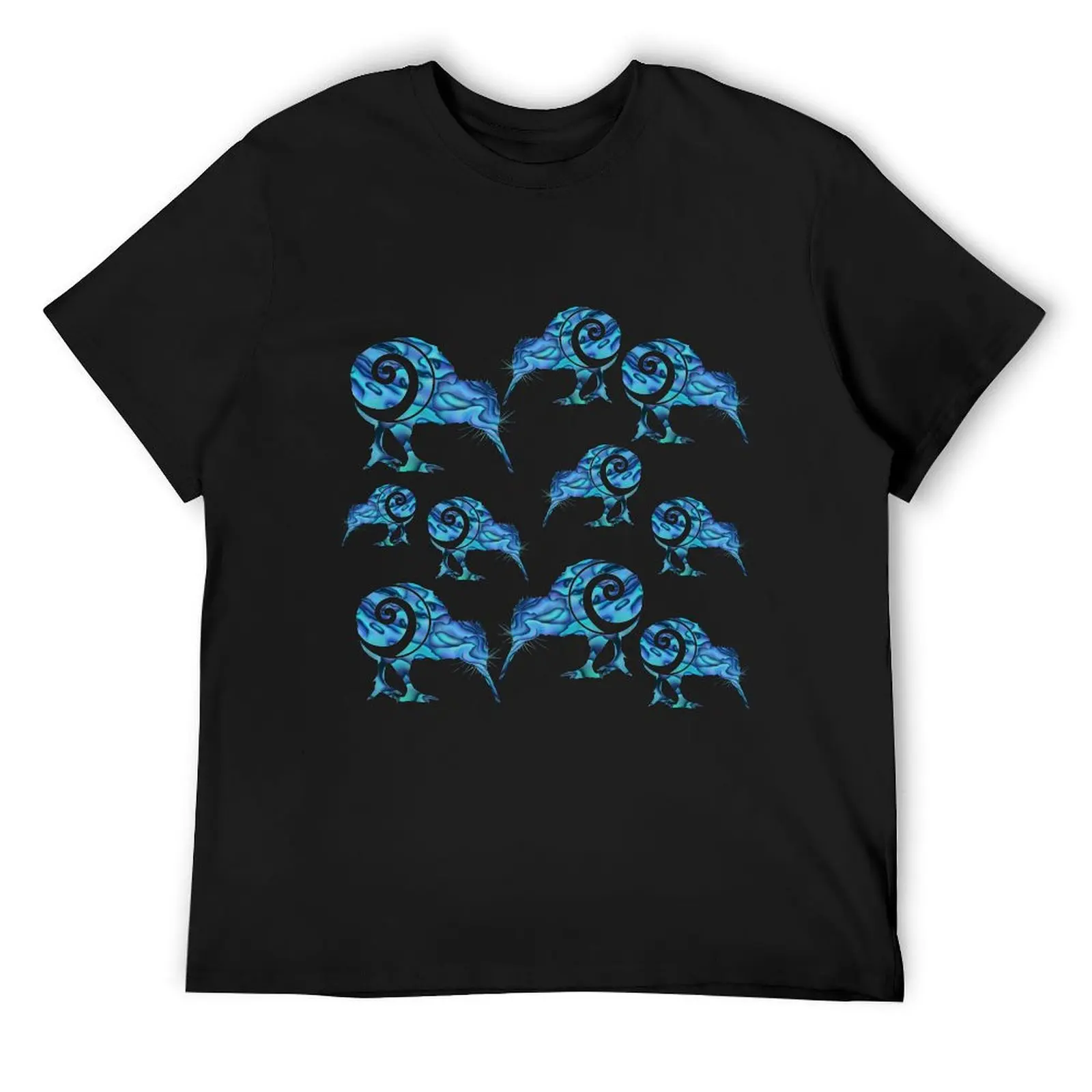 Paua kiwi pattern T-Shirt plus sizes summer clothes customs plain plain black t shirts men